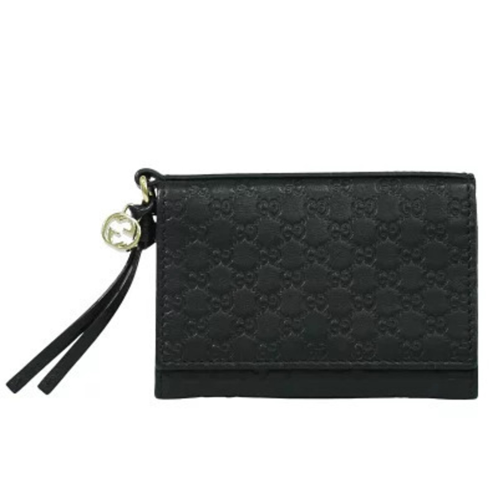 Gucci Microguccissima Leather Card Case Wallet Business Holder Black
